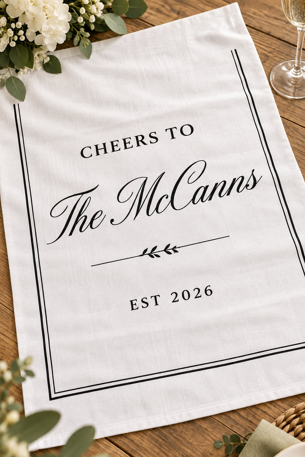 Personalised Bar & Cake Table Cloth Sign